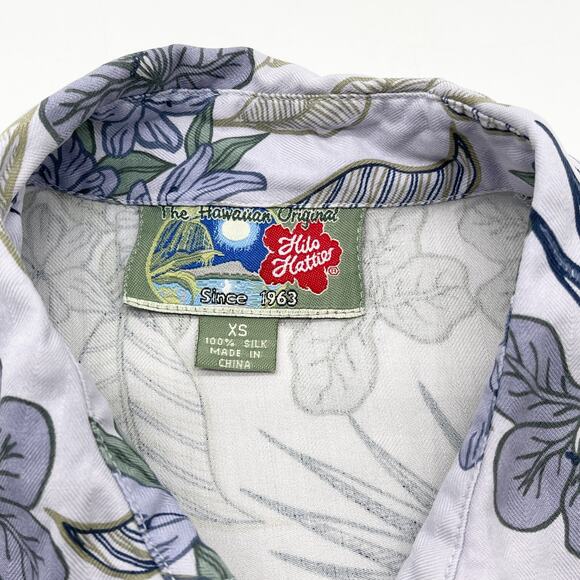 Hilo Hattie Womens Silk Top Size XSmall Tropical Sleeveless Lavender Hawaiian - Picture 7 of 10